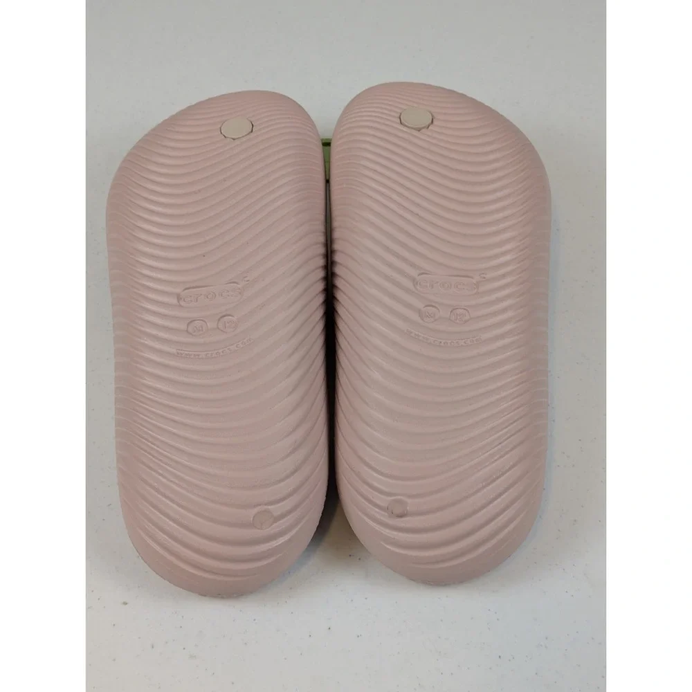 Crocs Mellow Recovery Flip Flops Men's 12 Pink Clay Argyle Rose New Tags